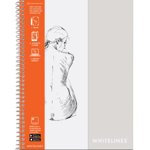 Whitelines Large (A4) Spiral Bound Notebook - No Lines!