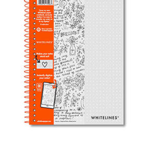 Whitelines Large (A4) Spiral Bound Notebook - No Lines!