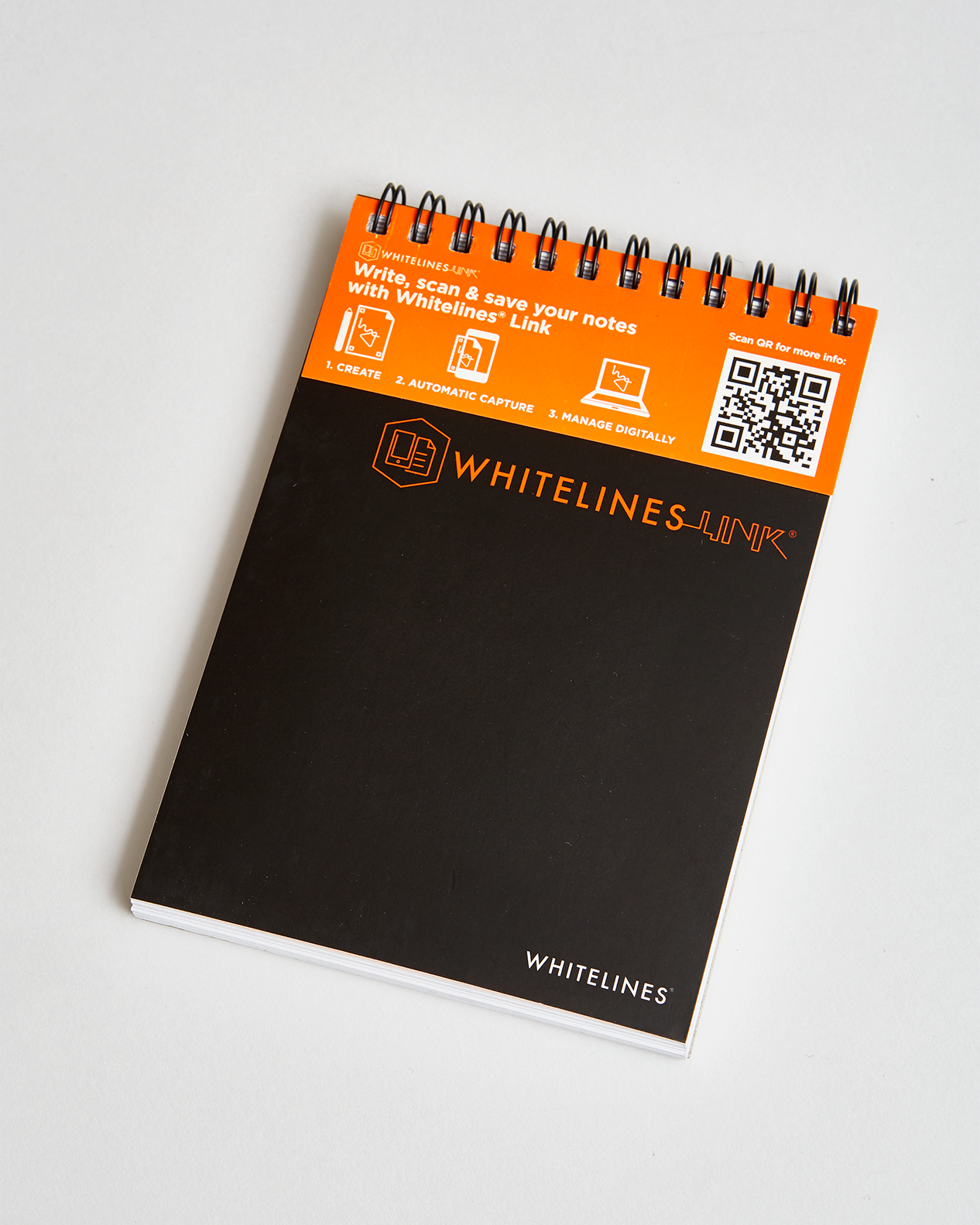 Whitelines Large (A4) Spiral Bound Notebook - No Lines!