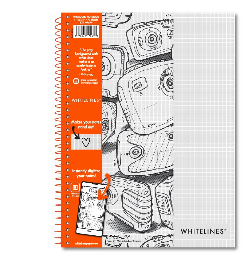 Wire bound Notebook 11"x8.5" Graph 17001